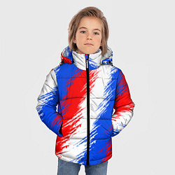 Куртка зимняя для мальчика Триколор штрихи красок, цвет: 3D-красный — фото 2
