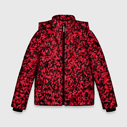 Куртка зимняя для мальчика Тёмно-красный паттерн пятнистый, цвет: 3D-черный