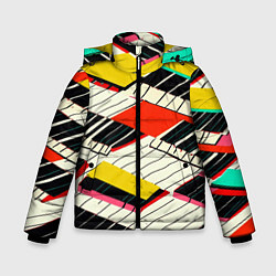 Куртка зимняя для мальчика Пианинка, цвет: 3D-черный