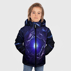 Куртка зимняя для мальчика Синее абстрактное сияние, цвет: 3D-светло-серый — фото 2