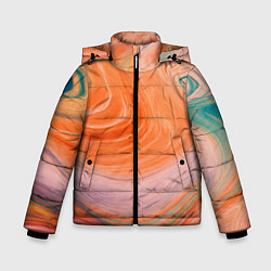 Куртка зимняя для мальчика Мраморный паттерн, цвет: 3D-светло-серый