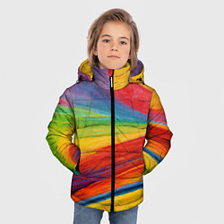 Куртка зимняя для мальчика Рисунок масляной пастелью, цвет: 3D-черный — фото 2
