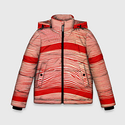 Куртка зимняя для мальчика В красную полосочку, цвет: 3D-красный