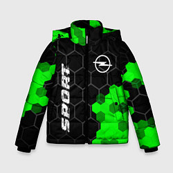 Куртка зимняя для мальчика Opel green sport hexagon, цвет: 3D-черный