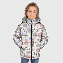 Куртка зимняя для мальчика Пятна и листья, цвет: 3D-светло-серый — фото 2