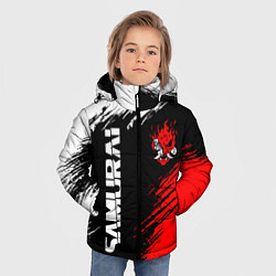 Куртка зимняя для мальчика Самурай лого - киберпанк 2077, цвет: 3D-черный — фото 2