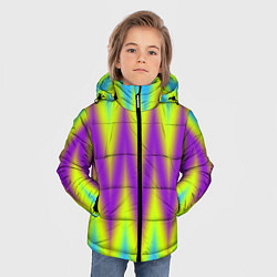 Куртка зимняя для мальчика Неоновые зигзаги, цвет: 3D-красный — фото 2
