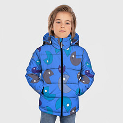 Куртка зимняя для мальчика Кусака ПакМан паттерн, цвет: 3D-красный — фото 2