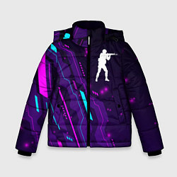 Куртка зимняя для мальчика Counter Strike neon gaming, цвет: 3D-черный