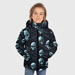 Куртка зимняя для мальчика Черепа с ножами, цвет: 3D-черный — фото 2