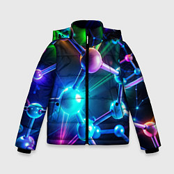 Куртка зимняя для мальчика Молекулярная структура - неоновая, цвет: 3D-черный