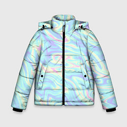 Куртка зимняя для мальчика Жидкая абстракция, цвет: 3D-черный