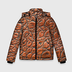 Куртка зимняя для мальчика Змеиная шкура текстура, цвет: 3D-черный