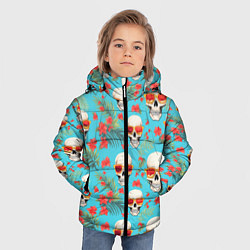 Куртка зимняя для мальчика Черепа и отпуск, цвет: 3D-черный — фото 2
