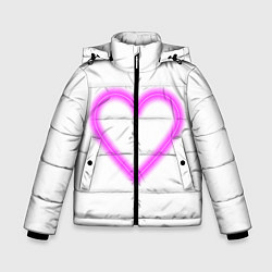 Зимняя куртка для мальчика Неоновое сиреневое сердце