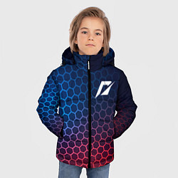 Куртка зимняя для мальчика Need for Speed неоновые соты, цвет: 3D-черный — фото 2
