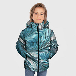 Куртка зимняя для мальчика Металлические завитки узоры, цвет: 3D-светло-серый — фото 2