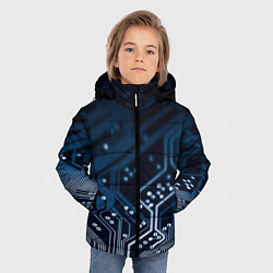 Куртка зимняя для мальчика Дорожки платы, цвет: 3D-черный — фото 2