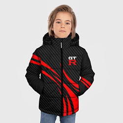 Куртка зимняя для мальчика GTR Nissan - Carbon and red, цвет: 3D-черный — фото 2