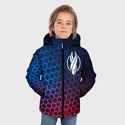 Куртка зимняя для мальчика Dead Space неоновые соты, цвет: 3D-черный — фото 2