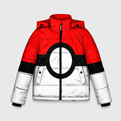 Куртка зимняя для мальчика Pokeball texture, цвет: 3D-красный