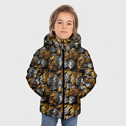 Куртка зимняя для мальчика Золото и серебро броня, цвет: 3D-черный — фото 2