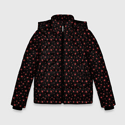 Куртка зимняя для мальчика Чёрный с розовыми звёздочками, цвет: 3D-черный