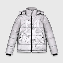 Куртка зимняя для мальчика Белое разбитое стекло, цвет: 3D-черный