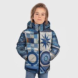 Куртка зимняя для мальчика Denim patchwork - ai art, цвет: 3D-красный — фото 2
