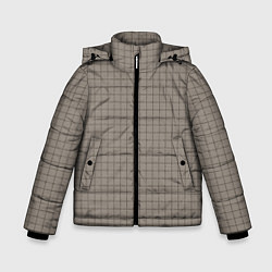 Куртка зимняя для мальчика Серый бежевый в клетку, цвет: 3D-светло-серый