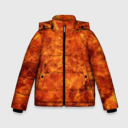 Куртка зимняя для мальчика Пламя 8бит текстура, цвет: 3D-красный