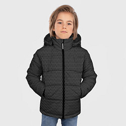 Куртка зимняя для мальчика Тёмно-серый паттерн сетка, цвет: 3D-черный — фото 2