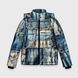 Куртка зимняя для мальчика Patchwork denim - vogue, цвет: 3D-черный