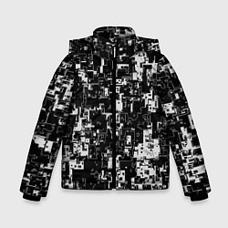 Куртка зимняя для мальчика Геометрия черно-белая, цвет: 3D-черный
