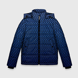 Куртка зимняя для мальчика Паттерн чёрно-синий треугольники, цвет: 3D-светло-серый