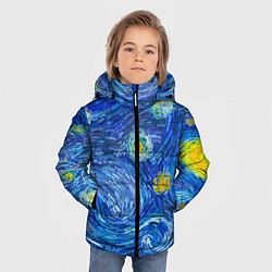 Куртка зимняя для мальчика Мазки ван гога, цвет: 3D-светло-серый — фото 2
