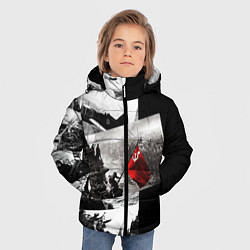 Куртка зимняя для мальчика День победы 9 мая коллаж из фронтовых моментов, цвет: 3D-черный — фото 2