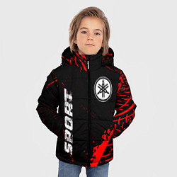 Куртка зимняя для мальчика Yamaha red sport tires, цвет: 3D-черный — фото 2