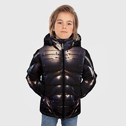 Куртка зимняя для мальчика Экзоскелет робота киборга с накаченным торсом, цвет: 3D-черный — фото 2