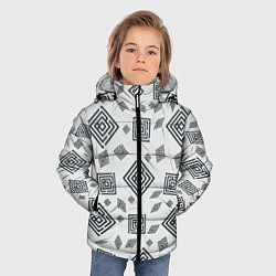 Куртка зимняя для мальчика Ромб лабиринт паттерн, цвет: 3D-красный — фото 2
