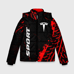 Куртка зимняя для мальчика Tesla red sport tires, цвет: 3D-черный