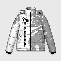 Куртка зимняя для мальчика Borussia sport на светлом фоне по-вертикали, цвет: 3D-черный