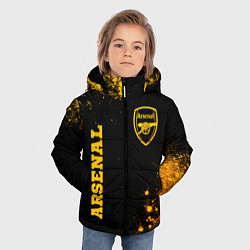 Куртка зимняя для мальчика Arsenal - gold gradient вертикально, цвет: 3D-черный — фото 2