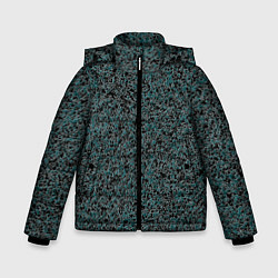 Зимняя куртка для мальчика Чёрно-бирюзовый эффект объёмной текстуры