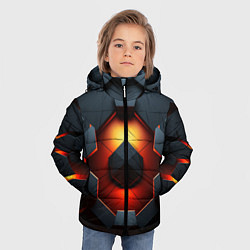 Куртка зимняя для мальчика Конструкция из объемных оранжевых плит, цвет: 3D-светло-серый — фото 2