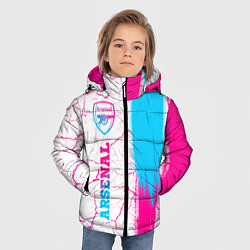 Куртка зимняя для мальчика Arsenal neon gradient style по-вертикали, цвет: 3D-черный — фото 2