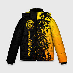 Куртка зимняя для мальчика Manchester City - gold gradient по-вертикали, цвет: 3D-черный