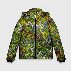 Куртка зимняя для мальчика Разноцветная абстракция, цвет: 3D-черный