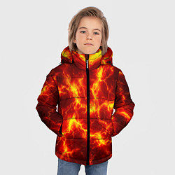 Куртка зимняя для мальчика Текстура огня, цвет: 3D-черный — фото 2