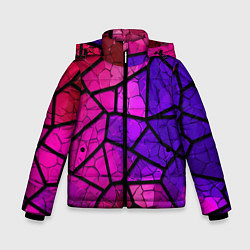 Зимняя куртка для мальчика Крупный фиолетовый витраж